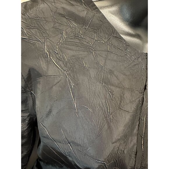 ZARA Black Round Neck Long Sleeves Wrinkled Fabric Open Back Midi Dress SzXL New - Picture 5 of 14